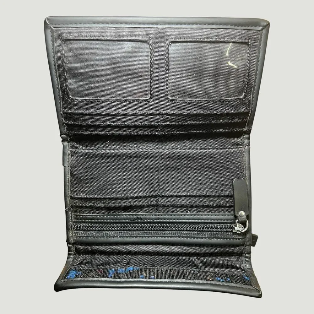 Vintage Polo Sport Ralph Lauren nylon trifold wallet in black.